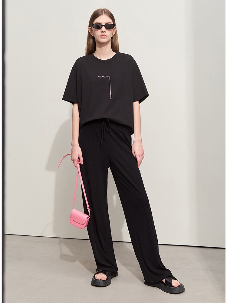 AmiiI ミニマリズム 2024 レディース Tシャツ 夏 ゆったり ミドル丈