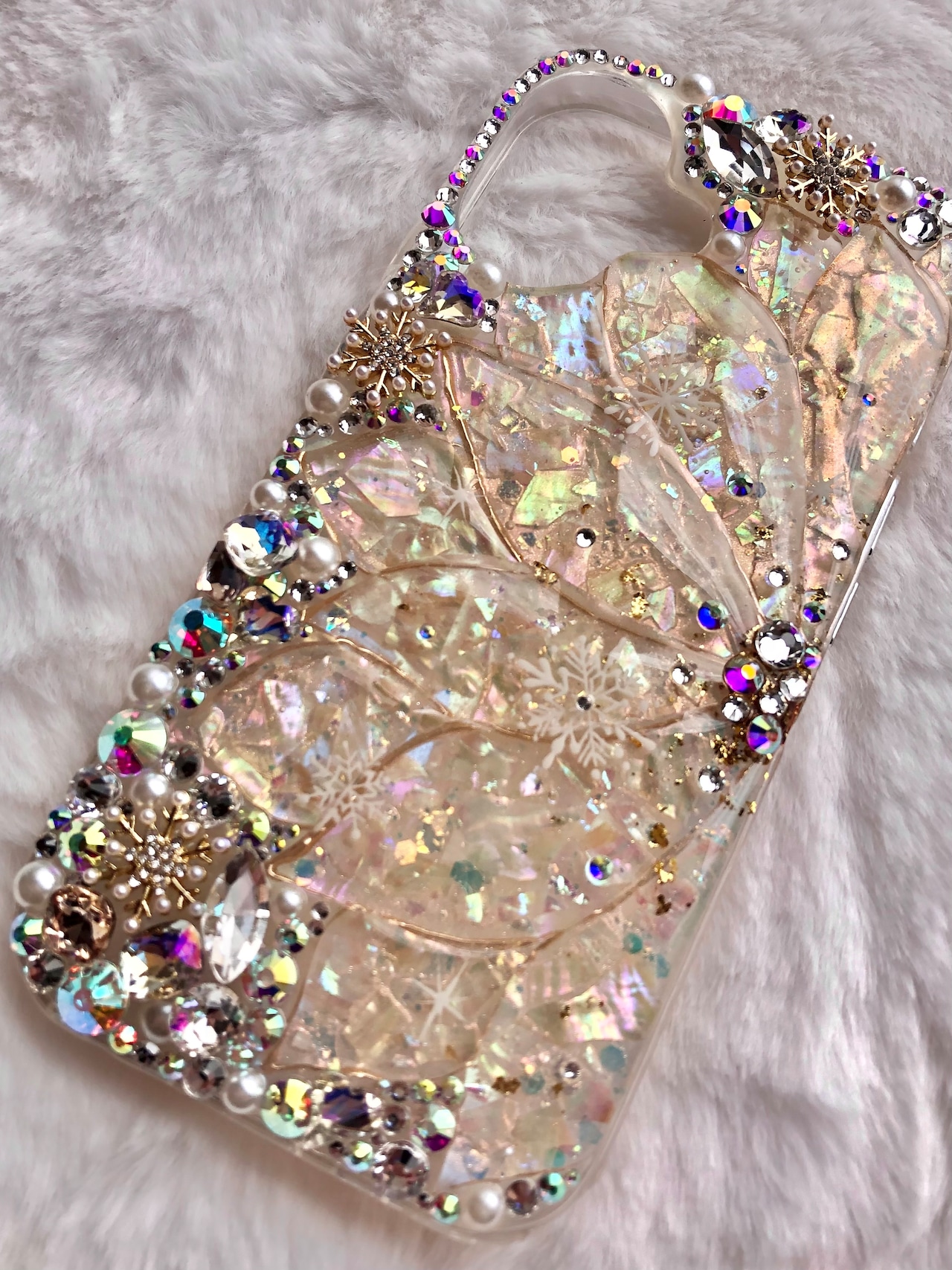 【iPhoneケース】プルルンフラワー【ダイヤモンドダストフラワー】