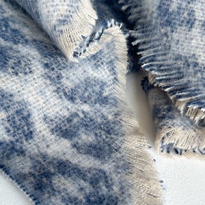 レオパード柄フリンジニットストール W10289