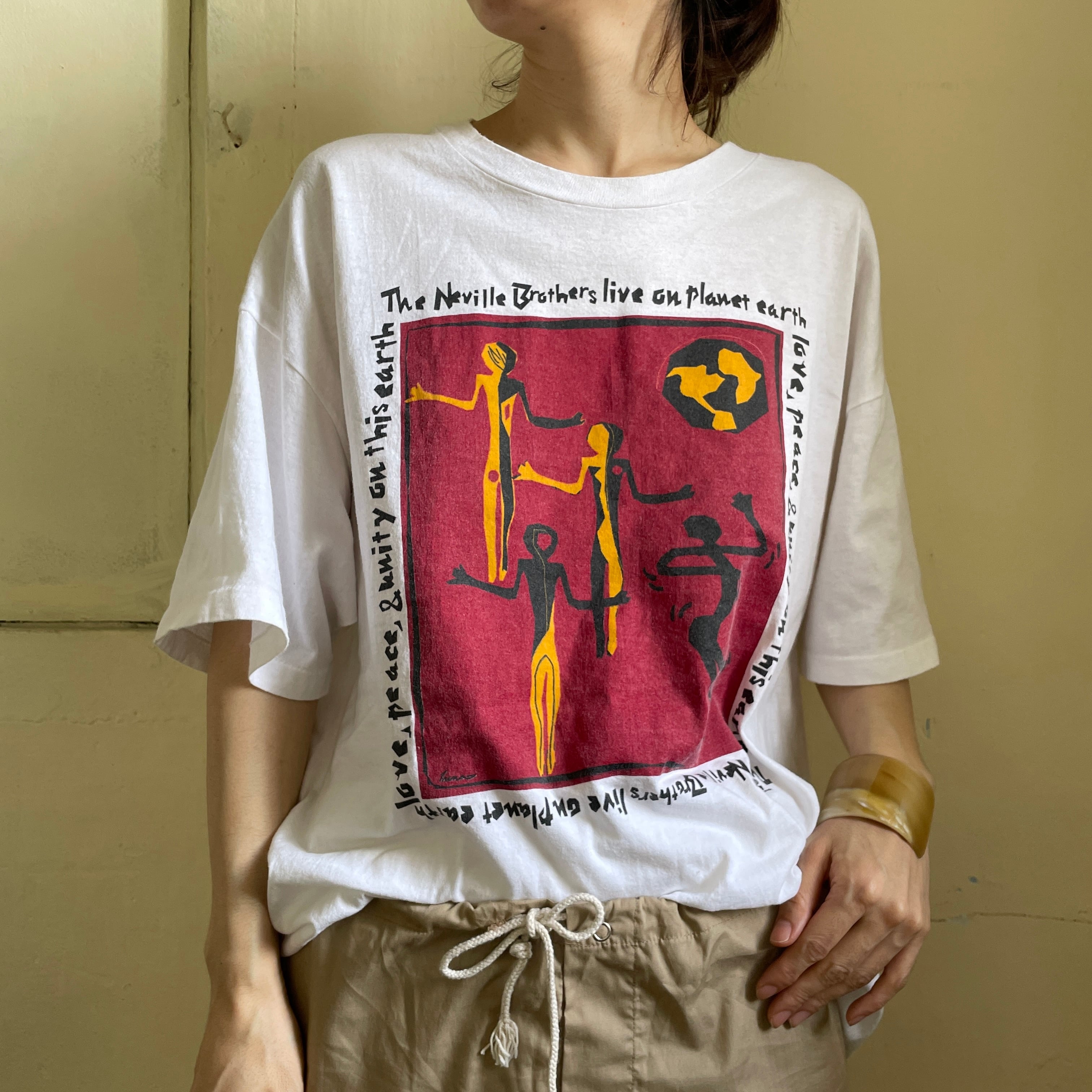 1550】90年代 ビンテージ 古着 Neville Brothers バンドTシャツ 