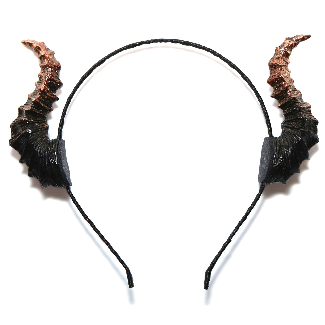 頭飾造形 悪魔 ツノ カチューシャ ブラック 金箔仕上げ NY-2005 デビル 角