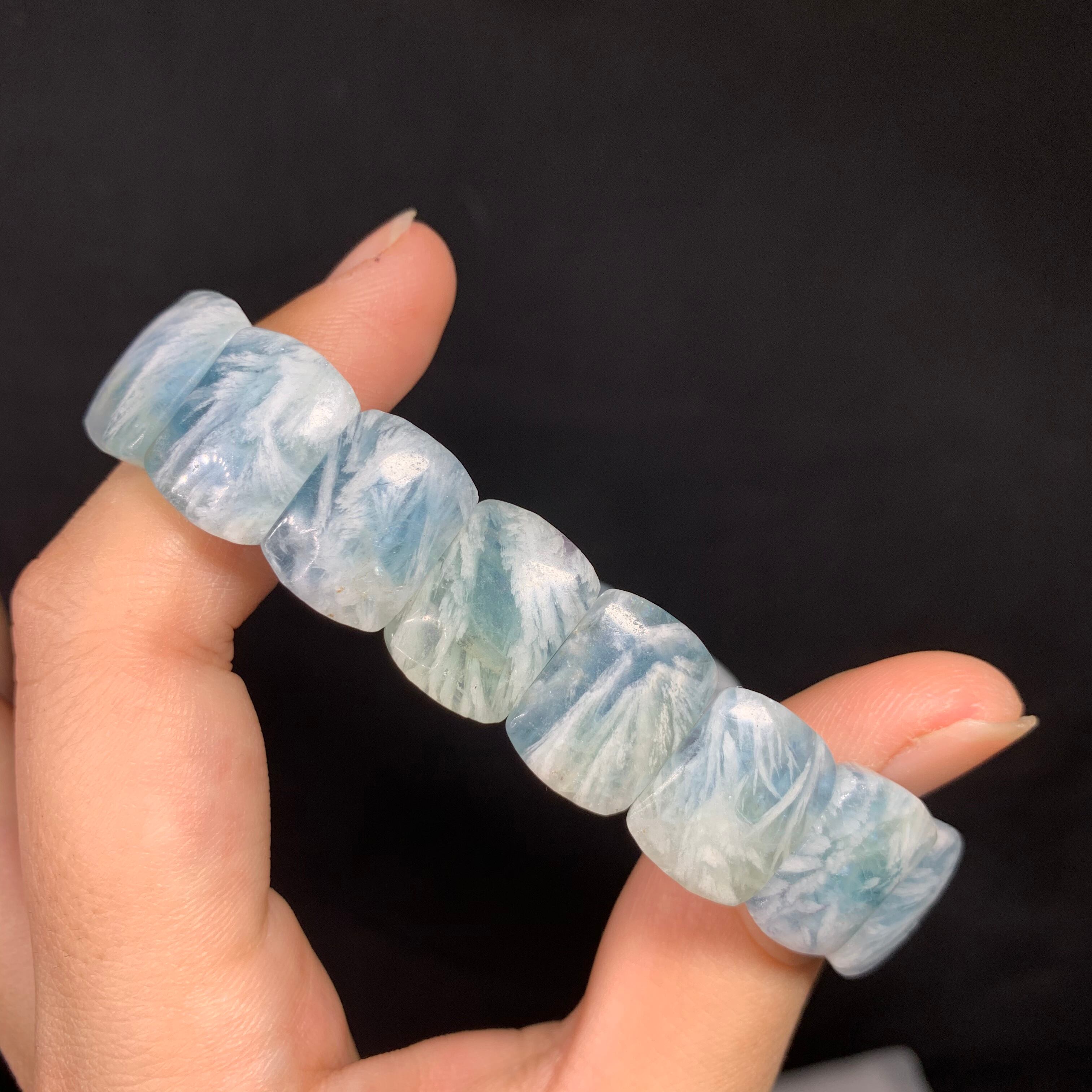 エンジェルフェザーフローライト（デンドリティック入り）ブレスレットF パワーストーン 天然石 エンジェルフェザー フローライト