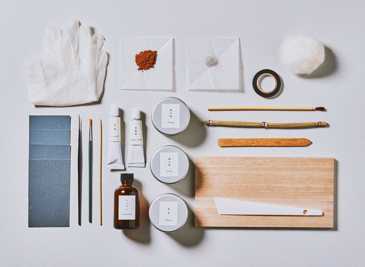 巡－金継ぎ時代－」金継ぎキットとお道具箱のセット（白木