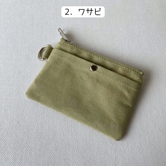 【全6色】財布にもなるミニポーチ／倉敷帆布 11号帆布【受注制作】