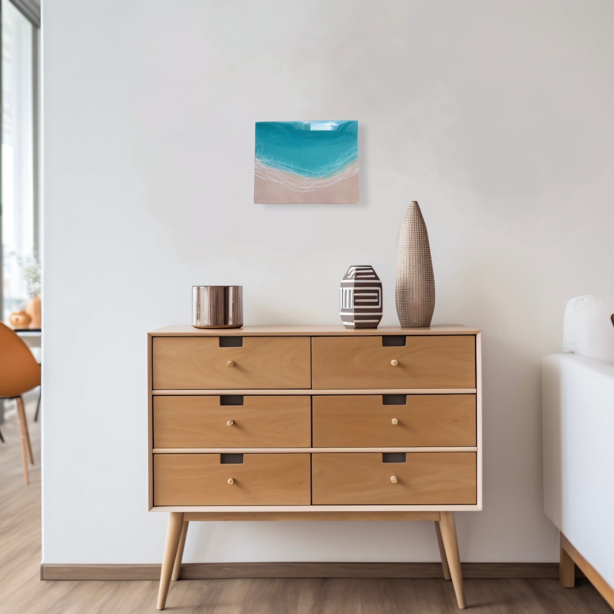 海と白波のキャンバスアート✳︎海レジンアート オーシャンアート | 花