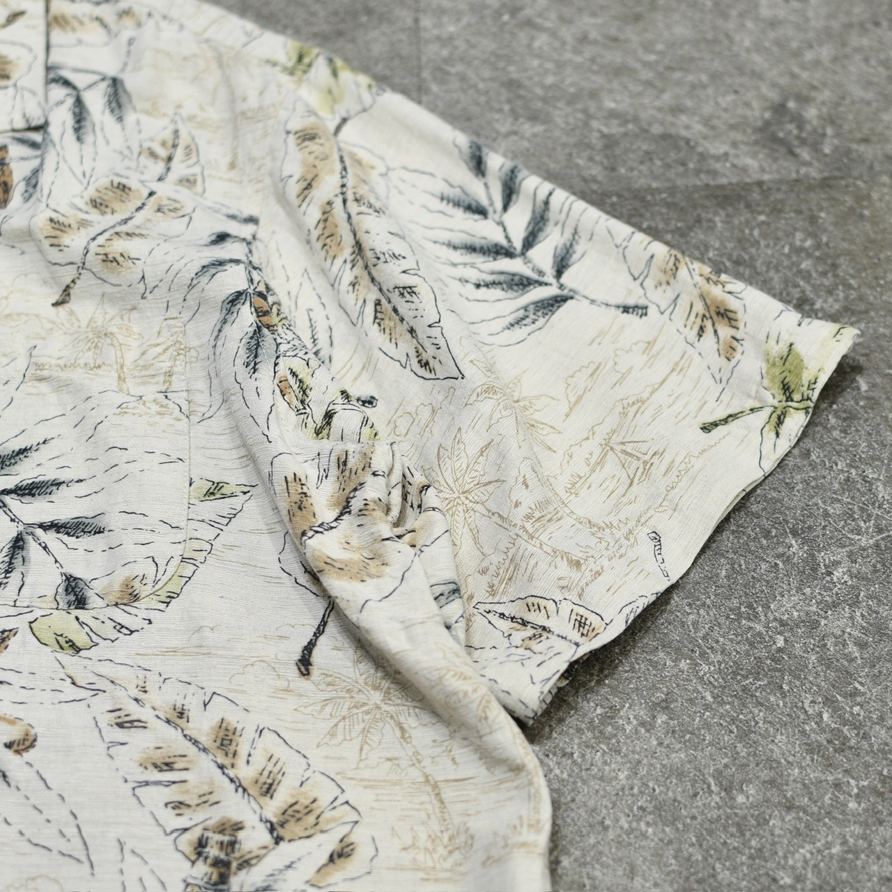 Batik Bay silk aloha shirt ivory