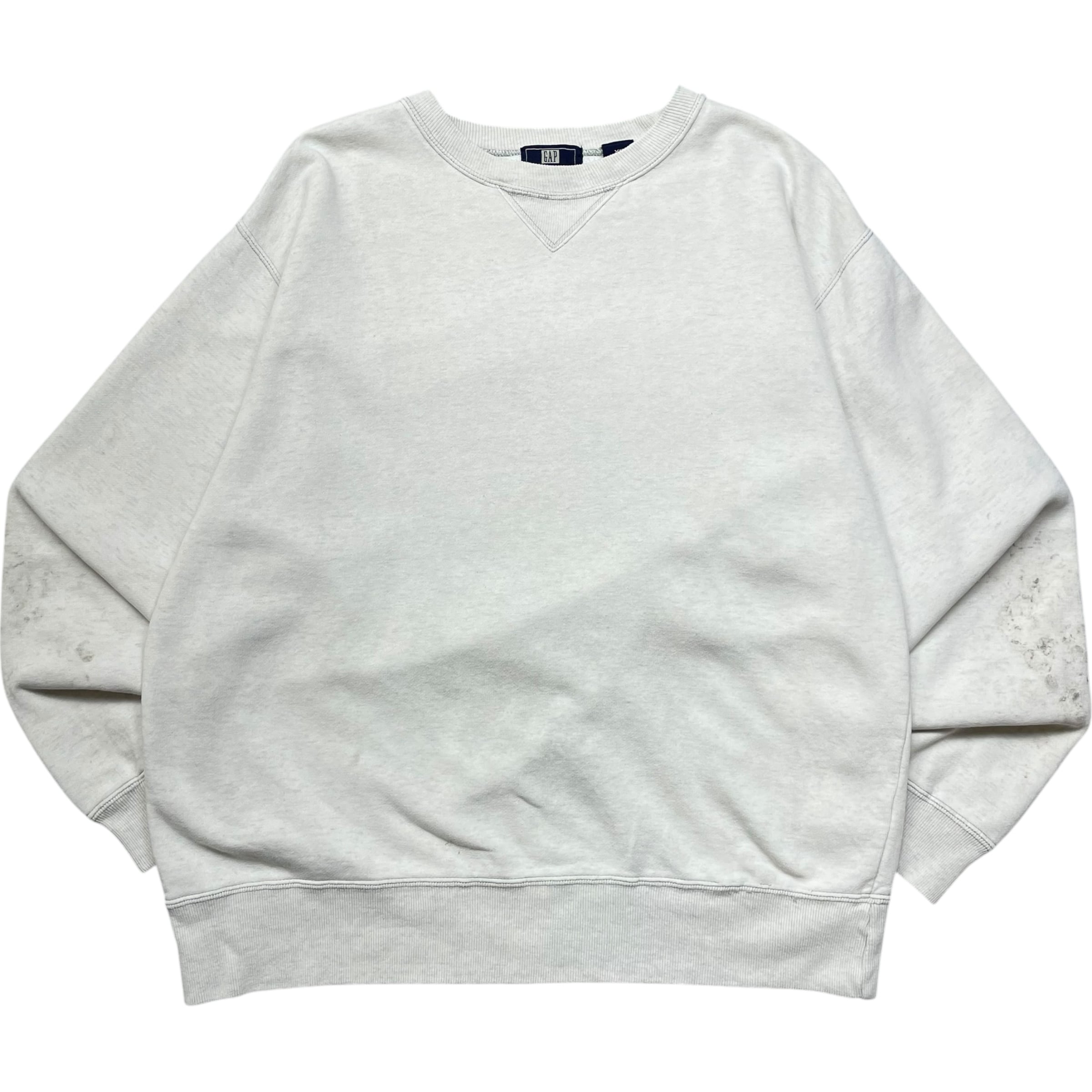 《XS》OLD GAP オールドギャップ 無地 スウェット 前V ホワイト 90年代 vintage no.5646