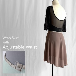◇"Grace" Hook-it-Up Ballet Wrap Skirt  - Cocoa [Matte](フックタイプ巻きスカート『グレイス』ココア(透けにくいタイプ))