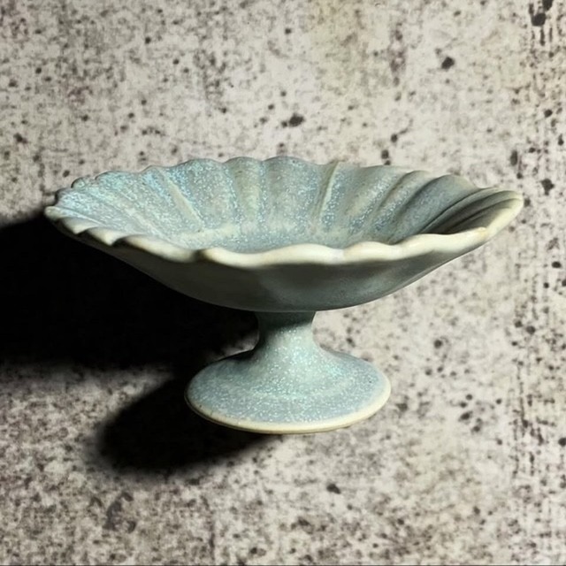 洋皿コンポート　くすみ青