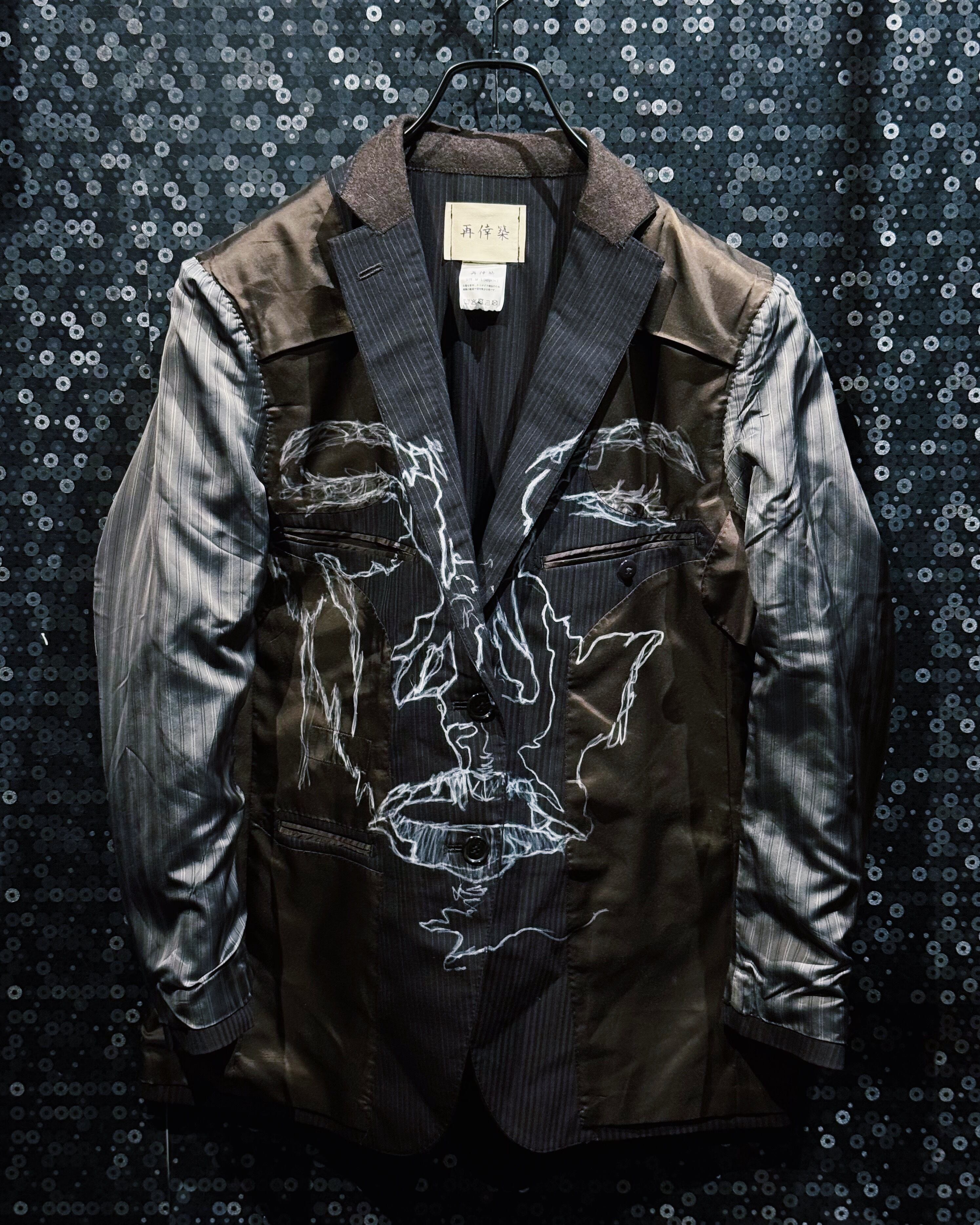【ÆIEM】"再倖築"vintage “Hidden Face”paint remake tailored jacket