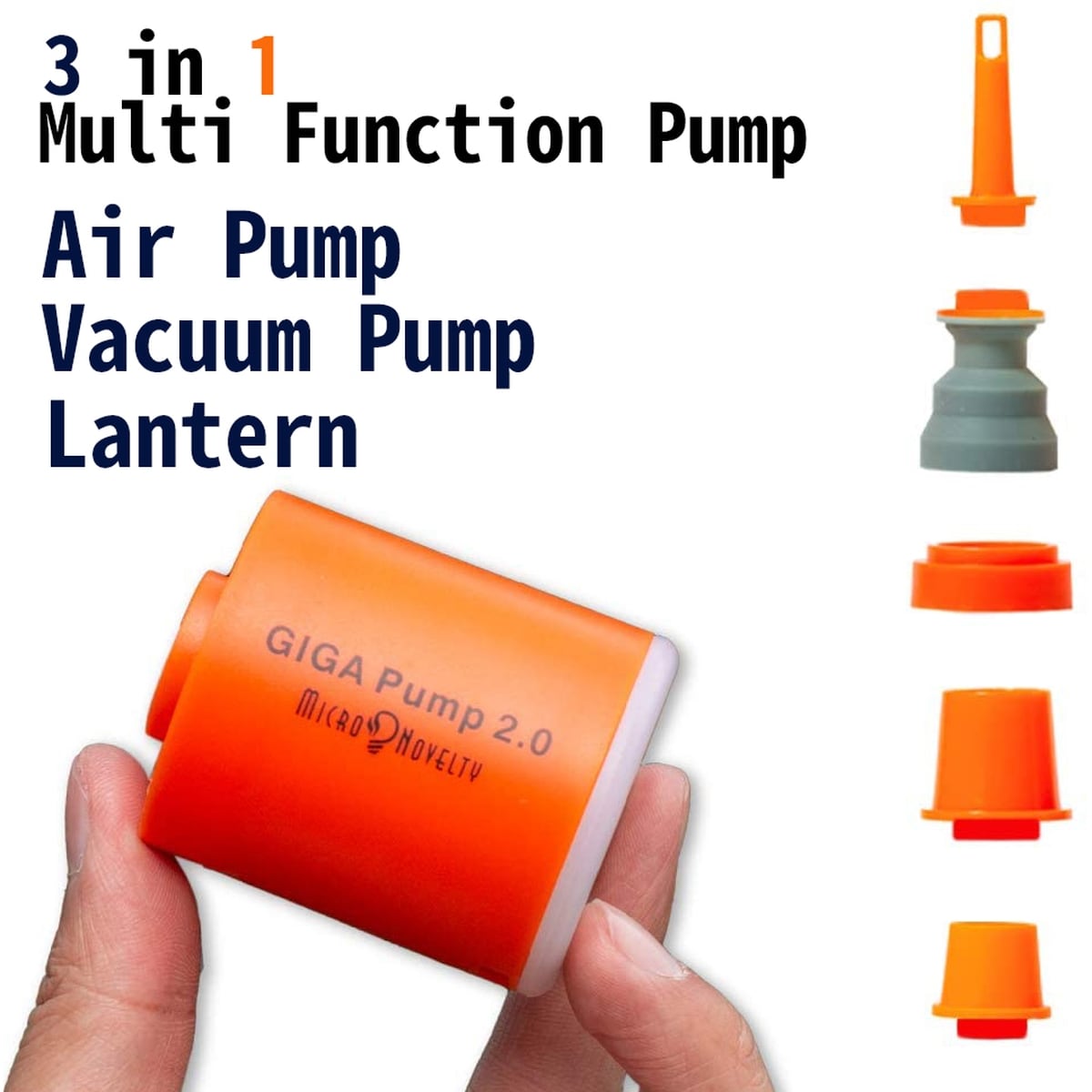 エアーポンプ GigaPump2.0 USB充電 アウトドア キャンプ バキューム