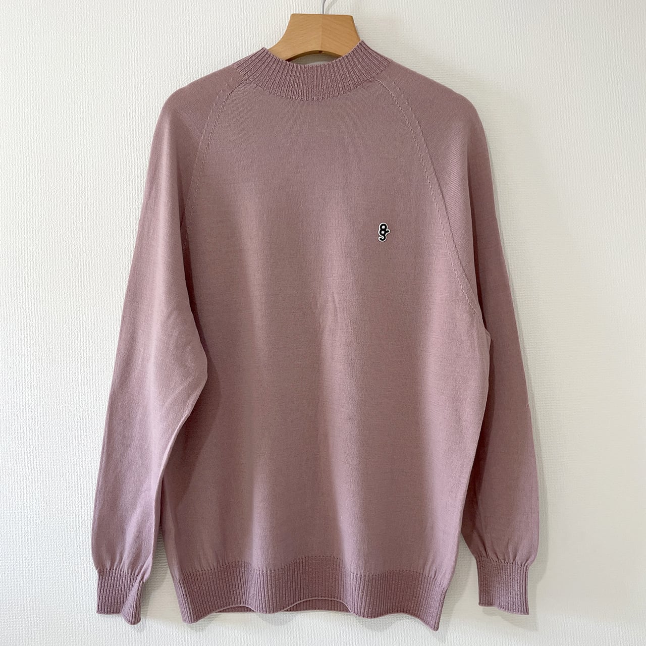 MOCK NECK KNIT SWEATER -ASH PINK-