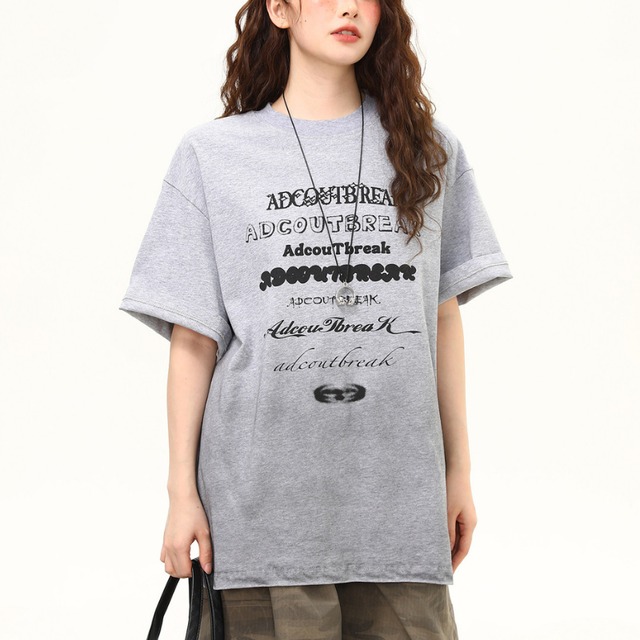 multi-logo design short-sleeved tee　マルチロゴデザイン半袖ティー　J1935