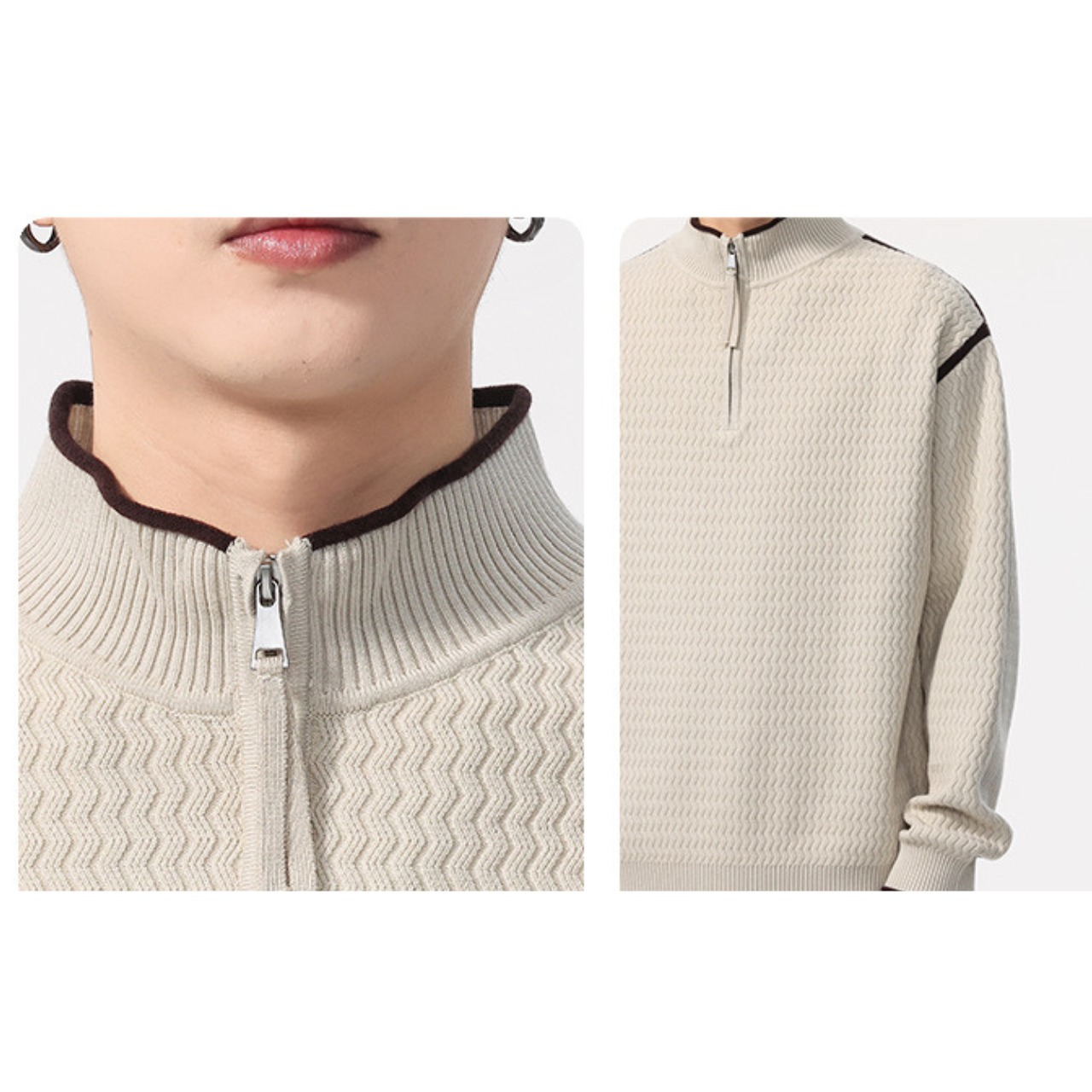 ハーフジップハイネックニット  　TB1784・画像9