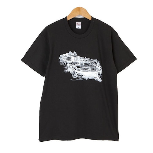 軍艦島ドローイングTシャツ（黒）