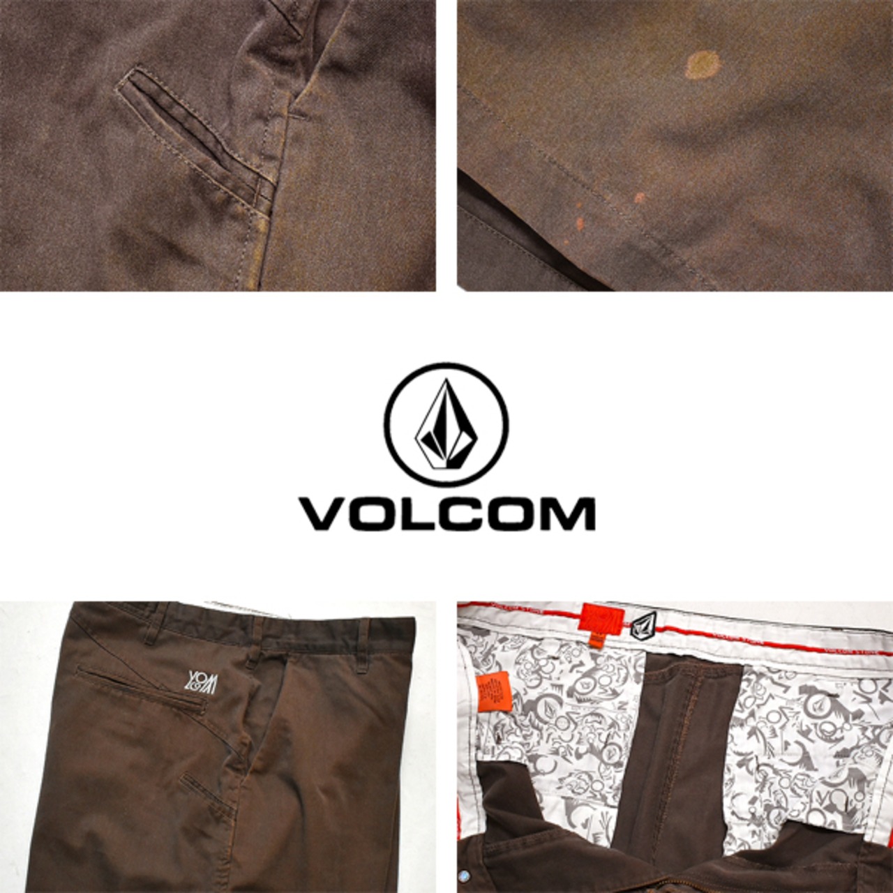 1点物◇ボルコムVOLCOMショートパンツ茶ハーフパンツ古着メンズ34 