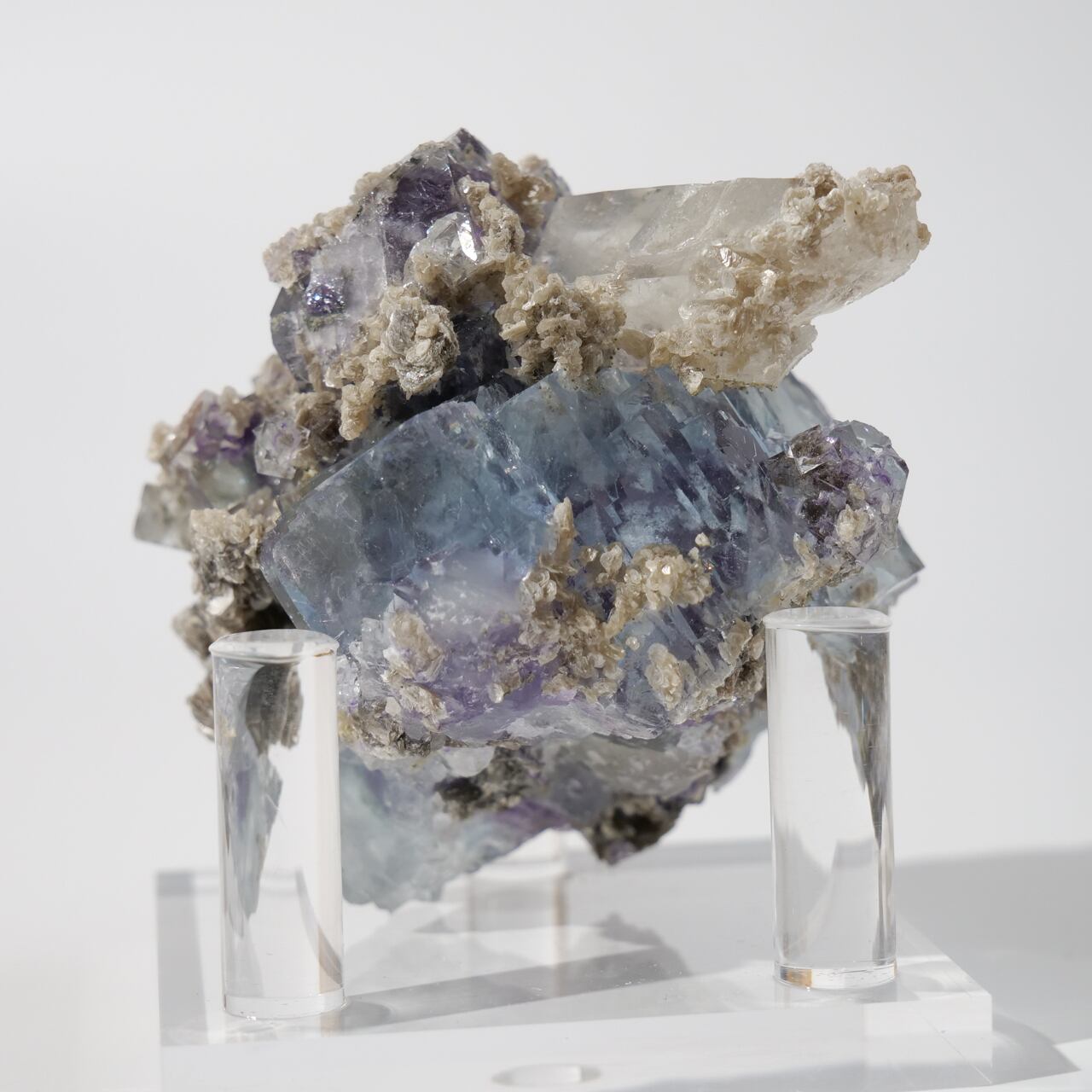 ヤオガンシャン産 ブルー フローライト クリアクォーツ / 原石 標本