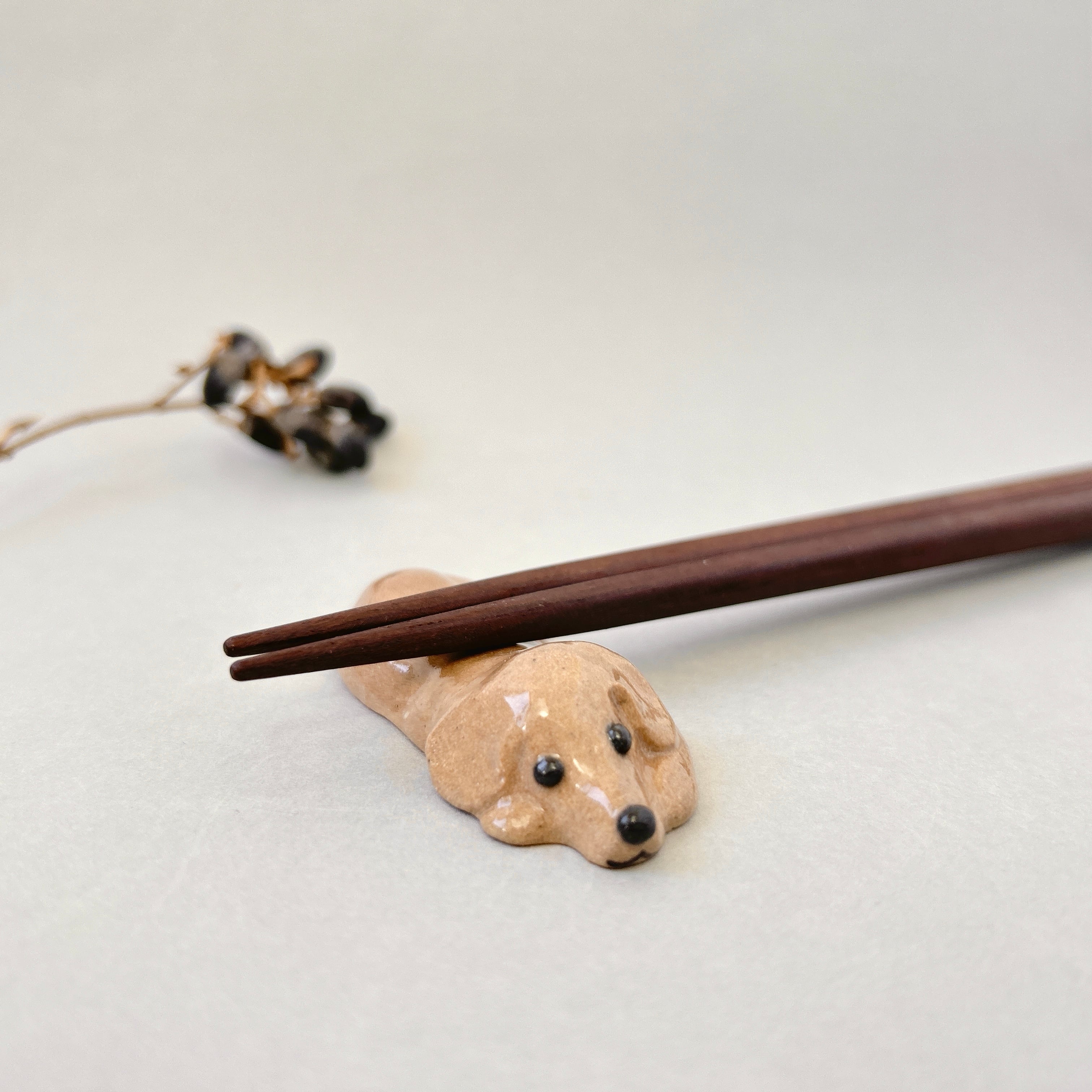 ゴールデンレトリバーの箸置き(茶色) | 陶器のことり