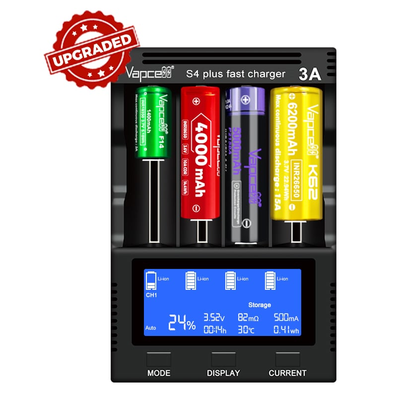 S4 plus charger V3.0 by Vapcell | Pure Vapor Japan