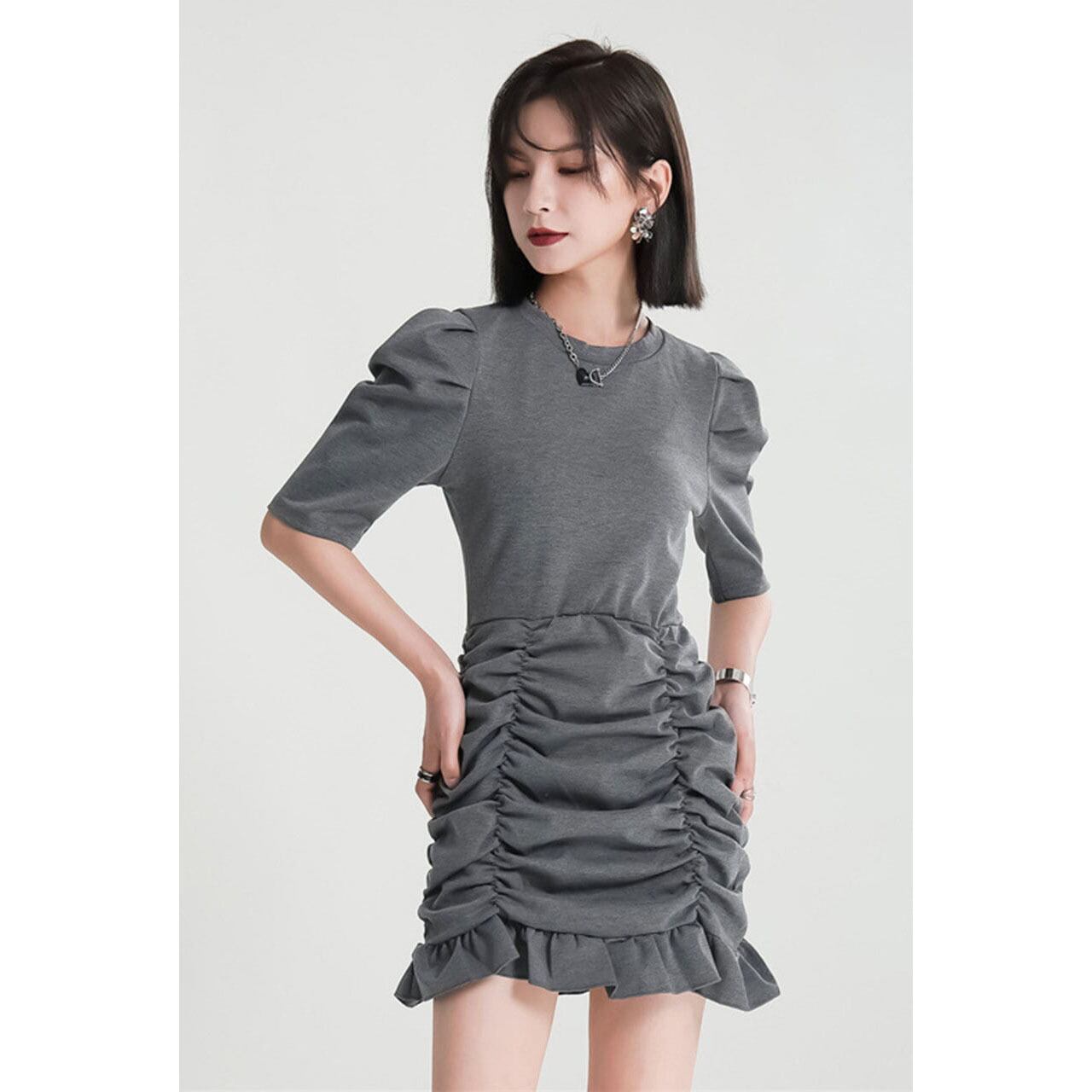 Shirring Tuck Short Onepiece