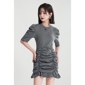 Shirring Tuck Short Onepiece