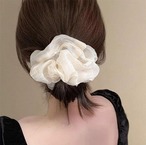 【 送料無料 1000円 ポッキリ 】 予約 シュシュ シフォン 大きめ レディース ランダム3個セット ヘアアクセサリー ボリューム 透け感 ふんわり 無地 まとめ髪 ハーフアップ 韓国風 上品 グリーン パープル ホワイト cw-a-6725