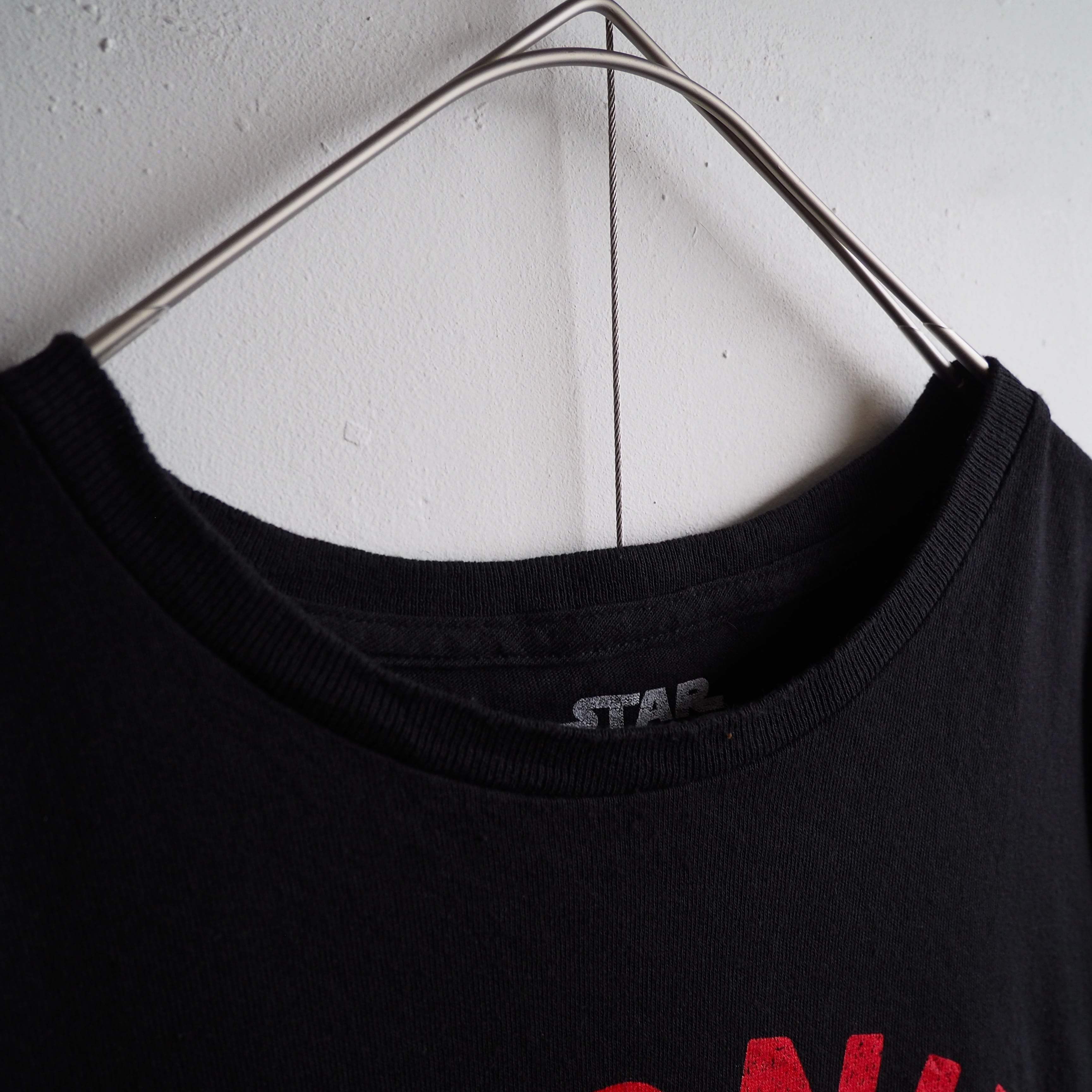 ” STARWARS ” ” Warning!Darth Vader ” printed Black loose Tee