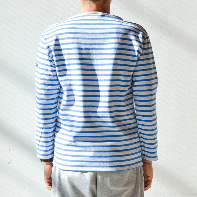 セントジェームス SAINT JAMES ボーダーシャツ(OUESSANT)GRISCLAIR/MER(杢ライトグレー/ブルー)