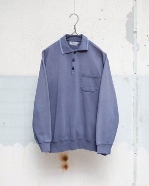 90s faded sweat polo shirt / From EUROPE