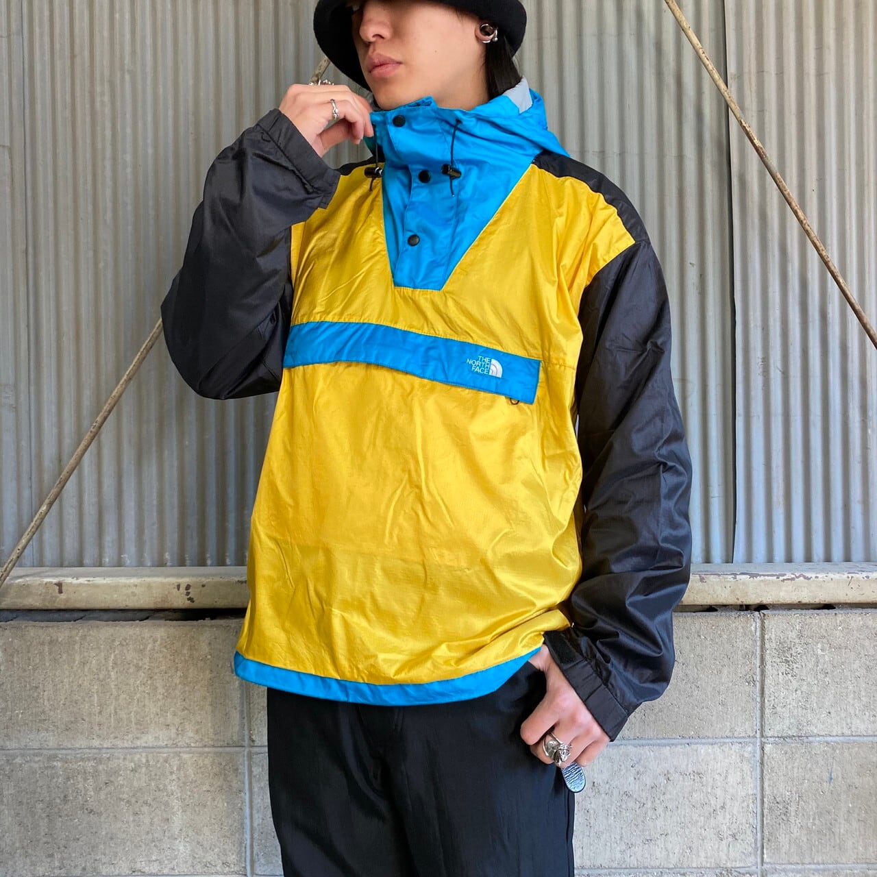 THE NORTH FACE ジップパーカー◎希少カラーデカロゴ 赤×コン色