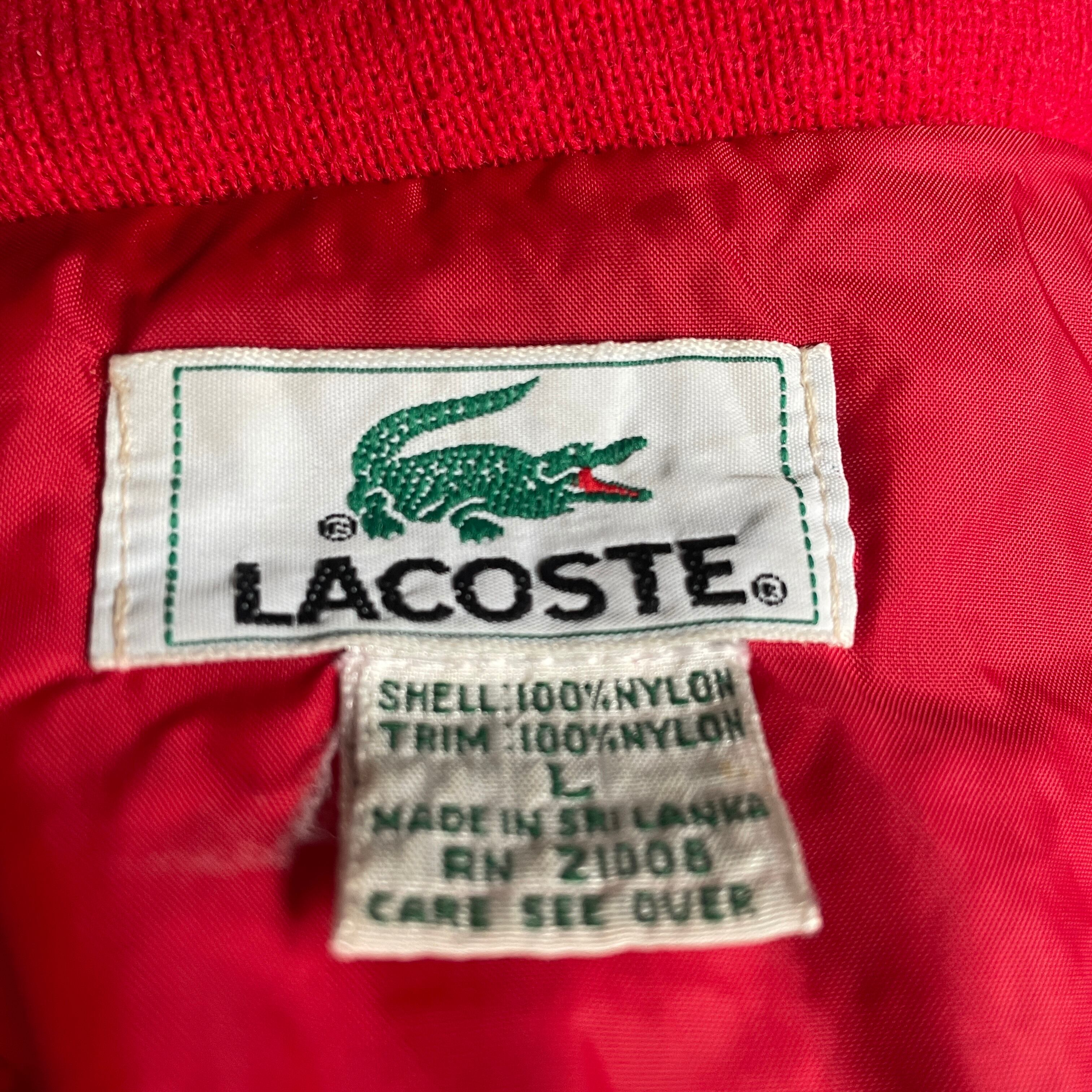 【レア】 LACOSTE ハイネックナイロンブルゾンジャケットレッド赤 好雰囲気