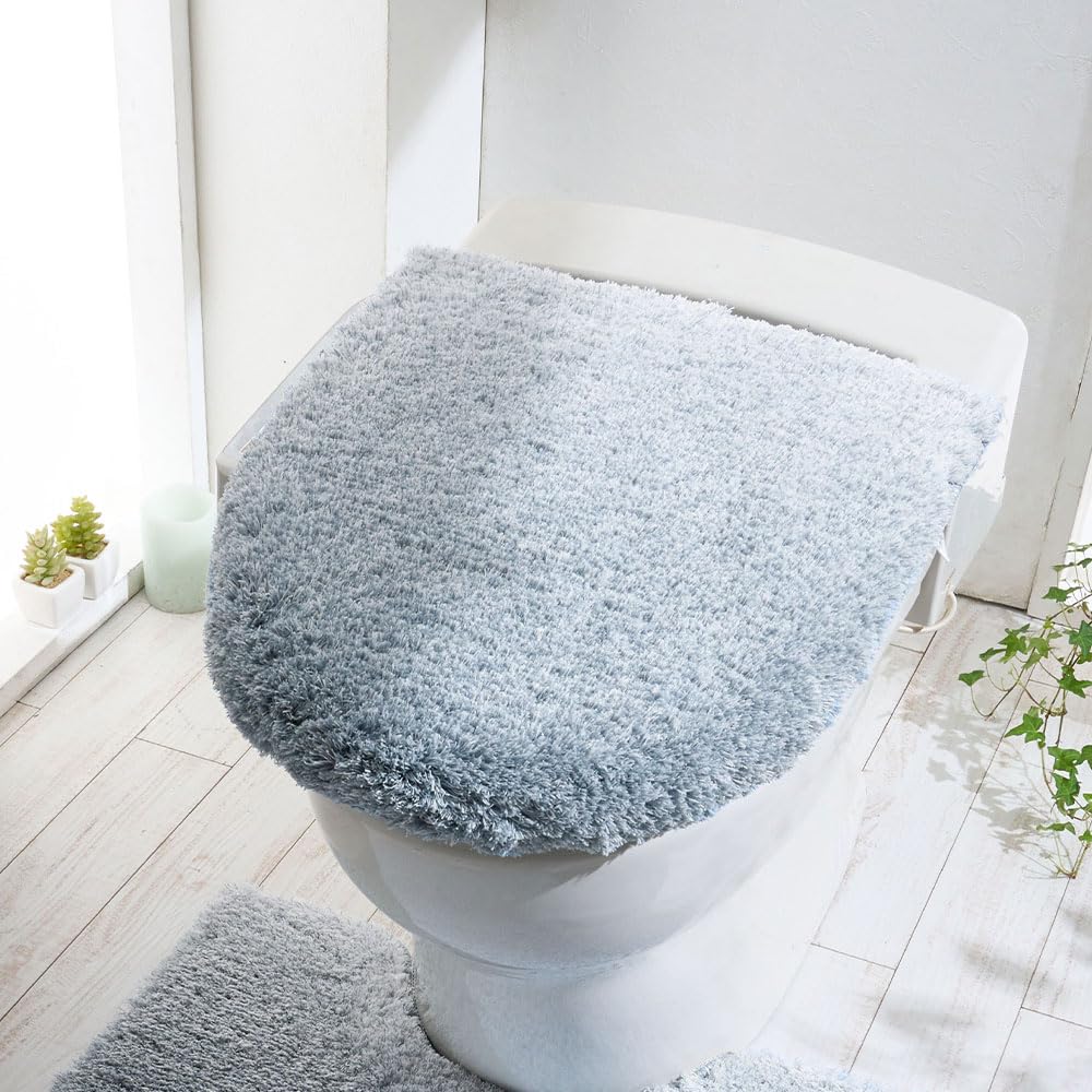 【在庫処分】ベルーナ(BELLUNA) トイレマット ロング 洗える おしゃれ トイレカバー フタカバー スリッパ&ペーパーホルダー 耳長 ワイド グラデーション 滑り止め 抗菌防臭 ふわもこ へたりにくい 単品 (556912-001)