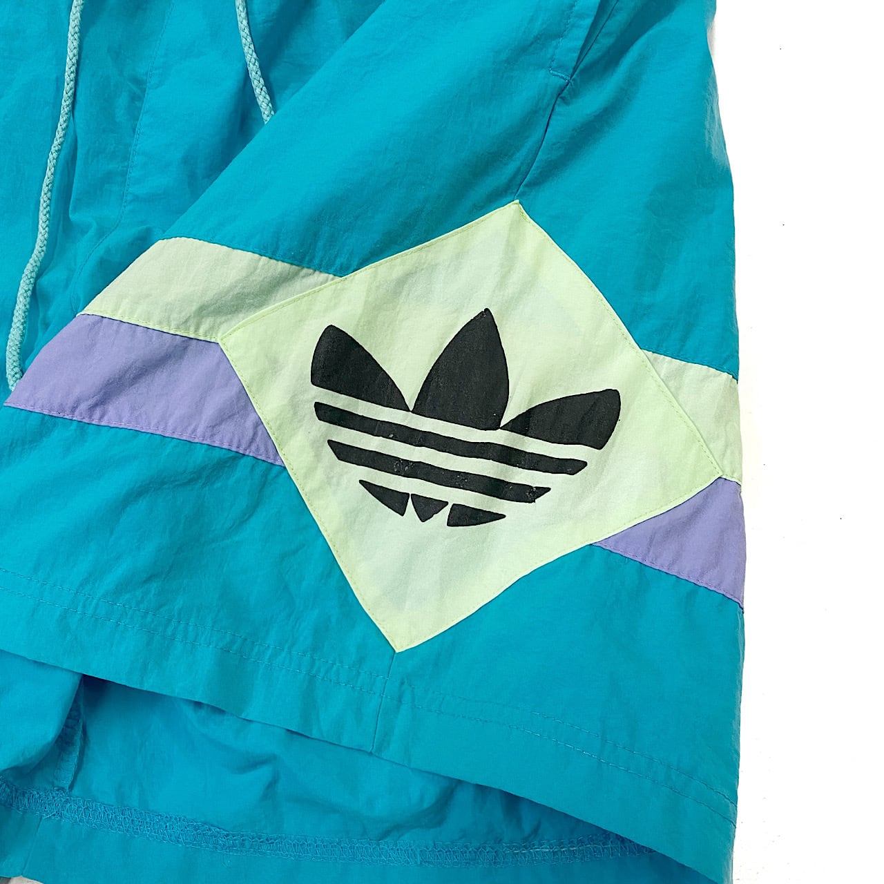 80年代 adidas アディダス トレフォイルロゴ プリント 切り替え