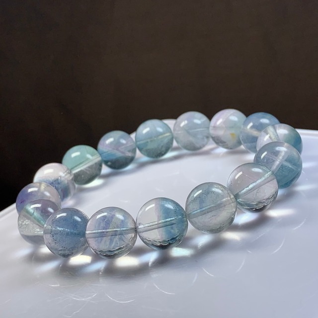 A45.ブルーグリーングラデーションフローライト・ブレスレット