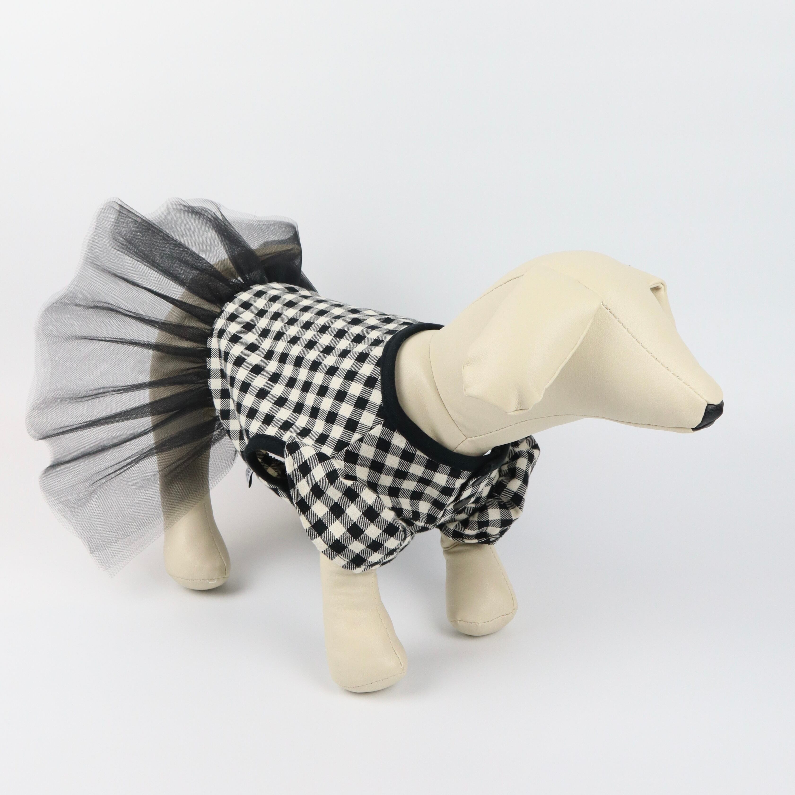 ギンガムチェックドッキングチュールワンピース | MM （dogwear/ドッグ