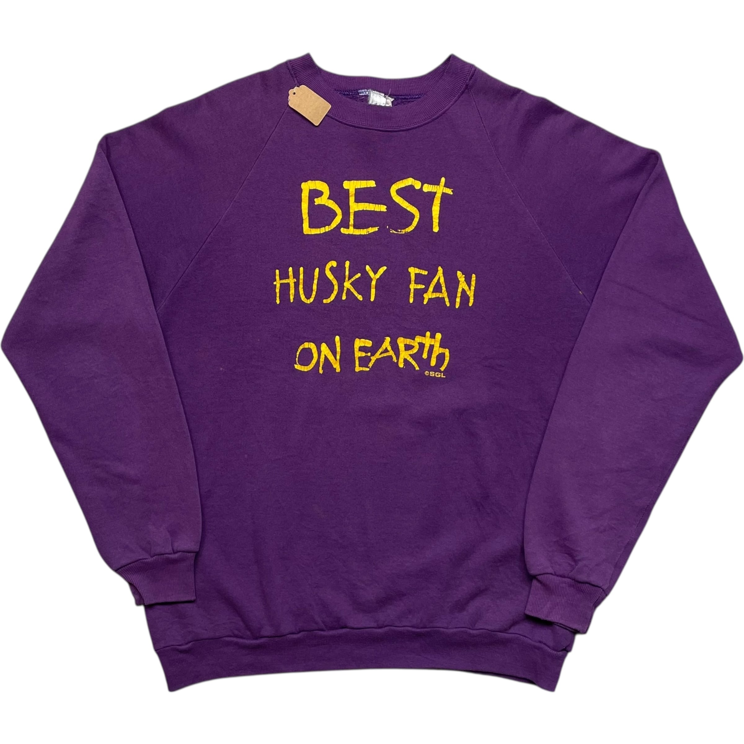 《XL》 unknown スウェット ラグランスリーブ メッセージプリント パープル 90年代 vintage no.9438