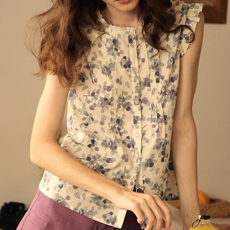 cotton frilly blouse