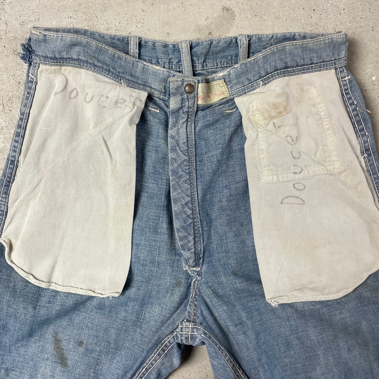 50年代 CARTER S カーターズ デニムペインターパンツ メンズW30相当 古着 50s GRIPPER ピンロック ステンシル ヴィンテージ VINTAGE ワークパンツ 雰囲気系 デニムパンツ ブルー 公式 古着通販サイト