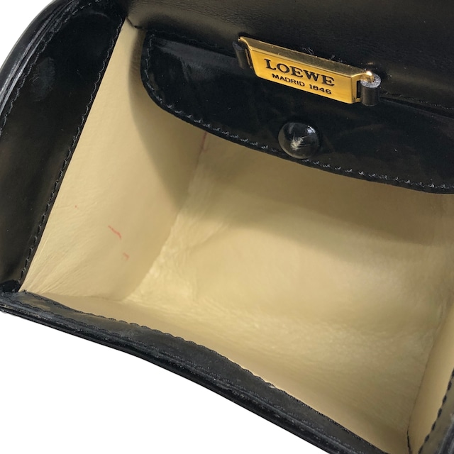 LOEWE ロエベ ショルダーバッグ ブラック アナグラム レザー ミニバッグ vintage ヴィンテージ オールド yt7pzh