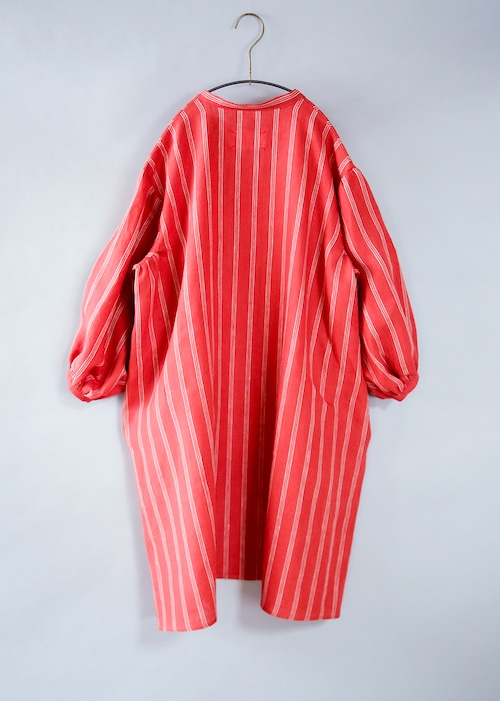 《michirico 2022AW》Stripe linen OP / red / L・XL・XXL