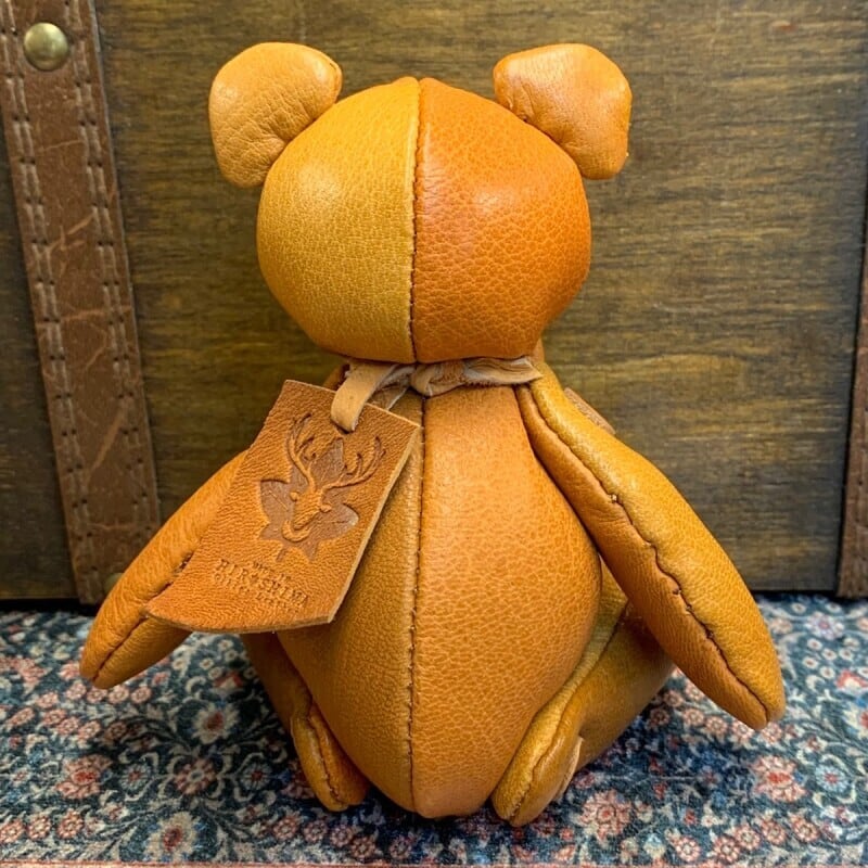 ジビエレザー鹿革ベルベア★マイスターの手作り「ベルズベア」キャメルミックス　写真の1点販売です