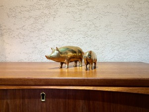 イギリス　Pig set 豚　親子　真鍮 オブジェ