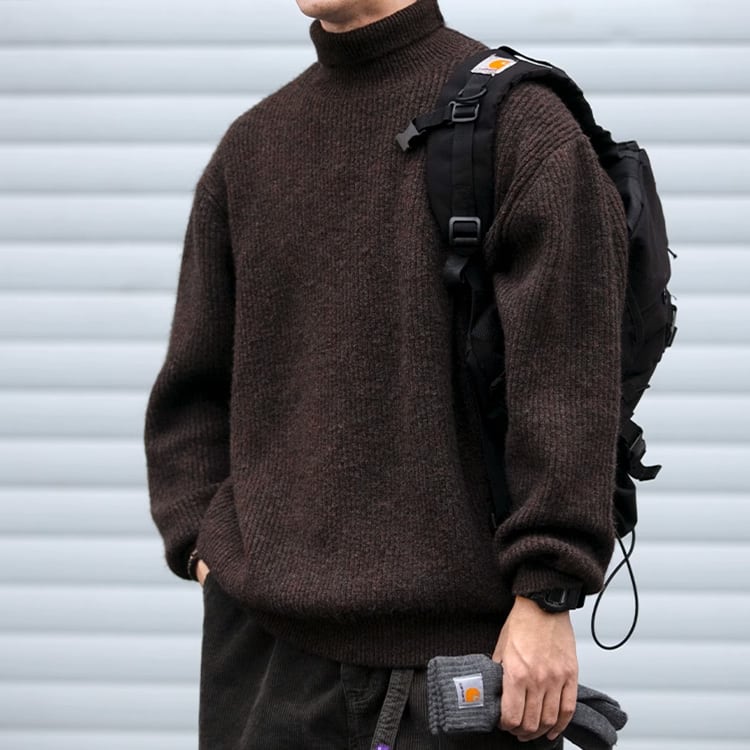 ★ANTI-PILLING TURTLENECK PLAIN SWEATER　　A0881