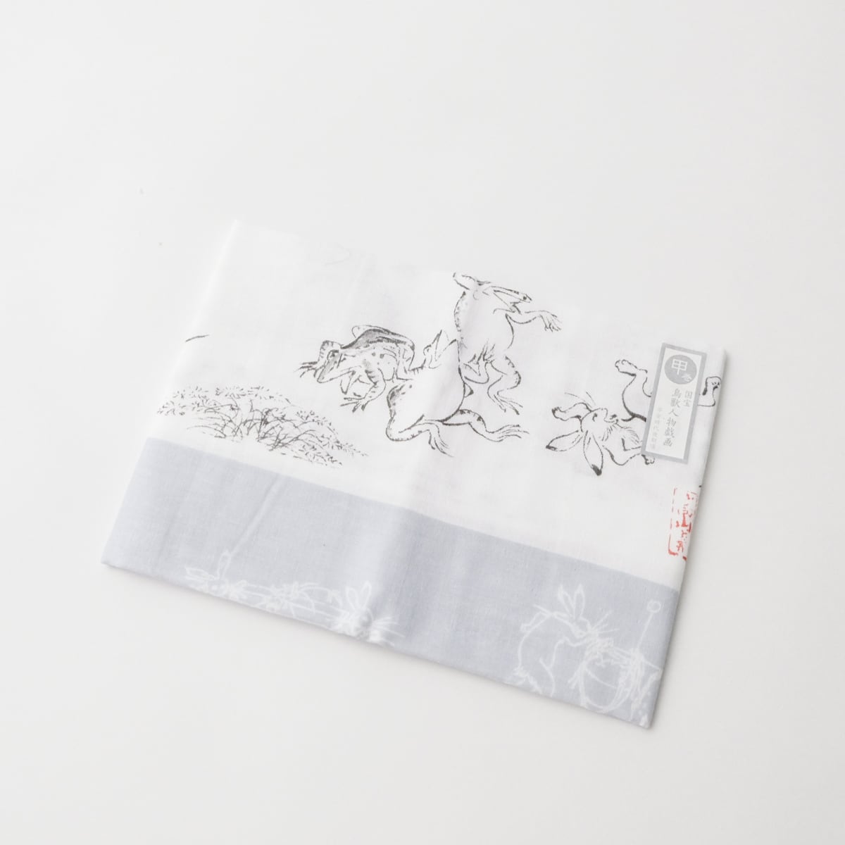 鳥獣戯画 ガーゼ手拭い グレー | hmm, by 東京都美術館ミュージアム