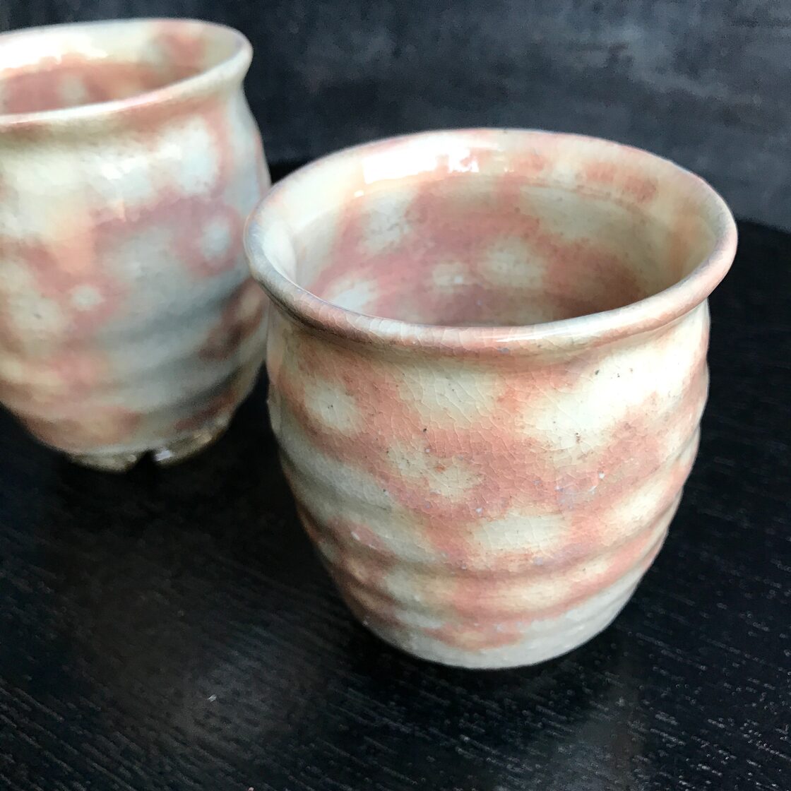 萩焼 リズムロングフリーカップペア 陶器 萩焼 和食器 作家 和モダン 組湯呑 中性 ペア湯呑 木箱入 | PAY ID