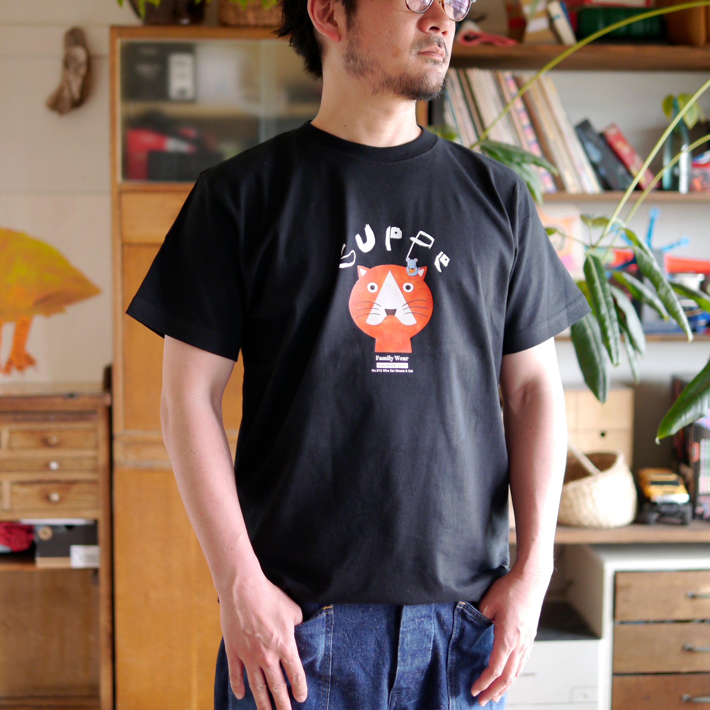 Who Eat Mouse&Cat Tシャツ ALLサイズ(90cm-XXXL) 全3色 | Suppe