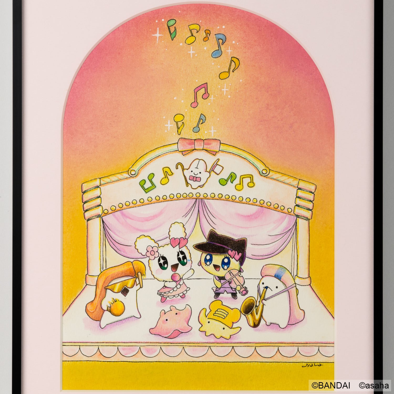 会場売約済】たまごっち×asaha コラボイラスト原画 7「ミュージック
