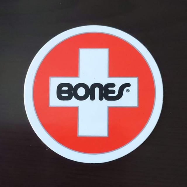 【ST-305】Bones Wheels skateboard sticker ボーンズ スケートボード ステッカー Mushroom Portal red