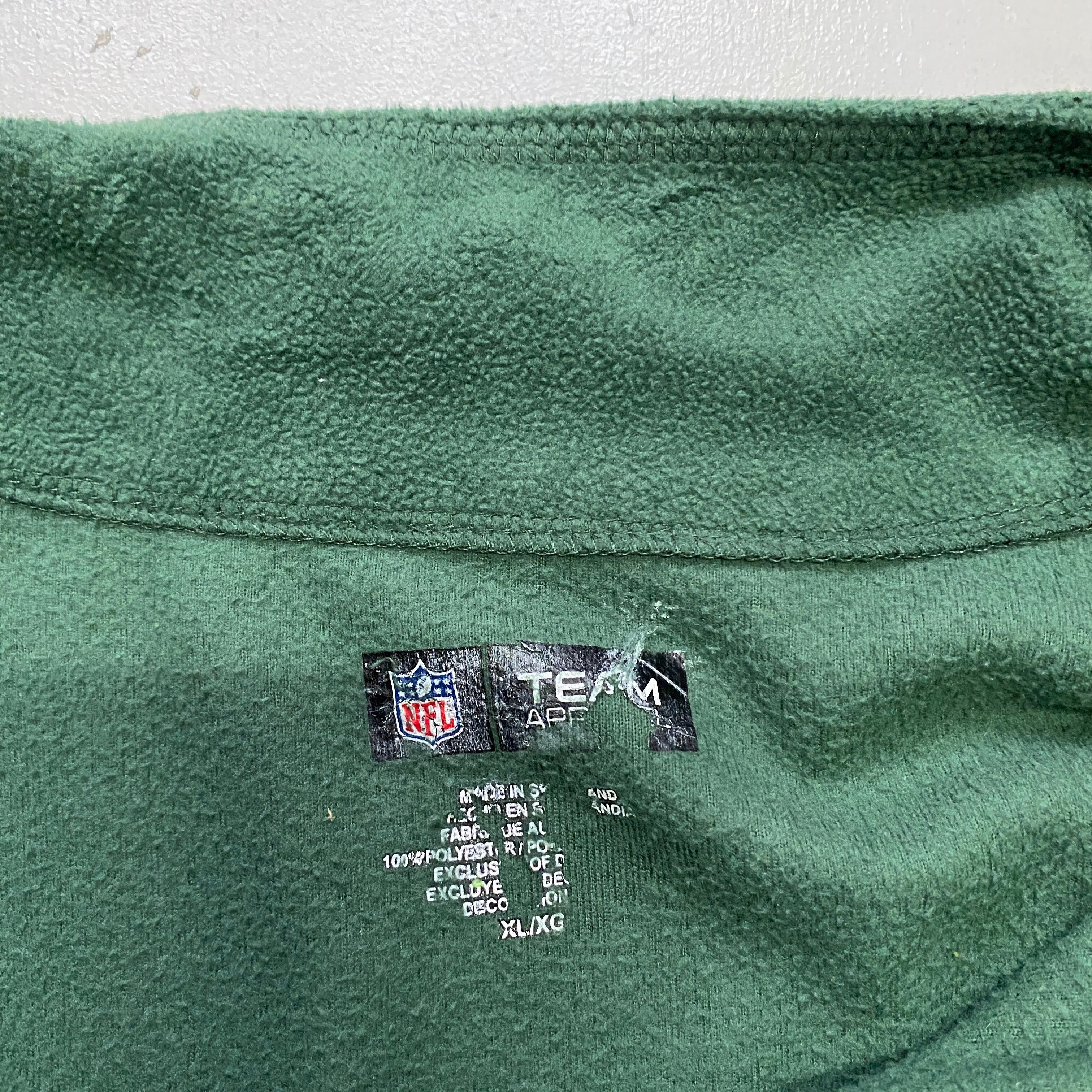 NFL グリーンベイ・パッカーズ 刺繍ロゴ ハーフジップフリースジャケット