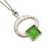 Vintage「R Tennesmed Sweden」green glass pewter necklace